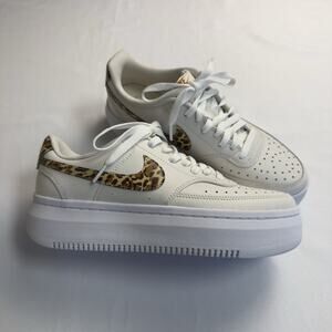 Nike Women's Court Vision Alta Shoes Leopard Print Size 9.5 DM0113-004 Platform